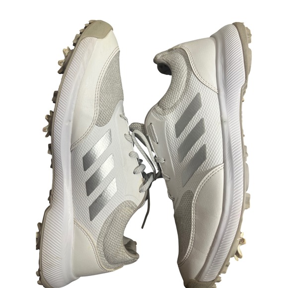 Adidas Tech Response 2.0 Golf Shoes Mens 10 White Grey Spiked FW2221 - Picture 3 of 8